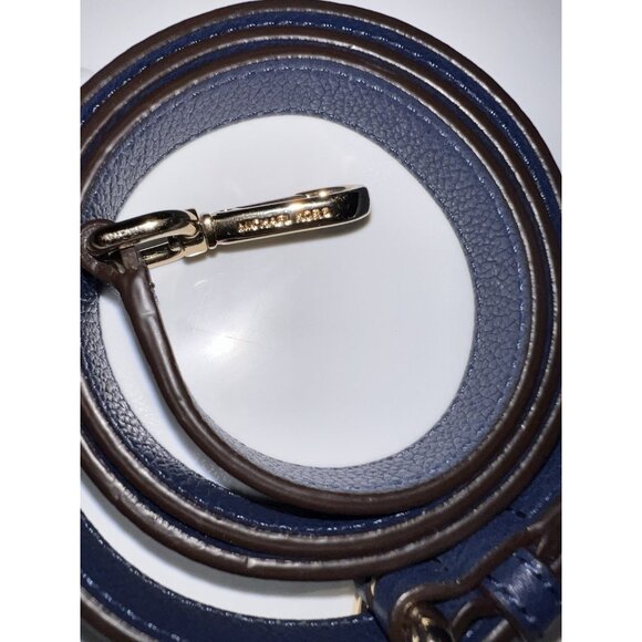 MICHAEL KORS Navy Leather Gold Hardware Adjustable Crossbody Strap Replacement - Picture 4 of 8